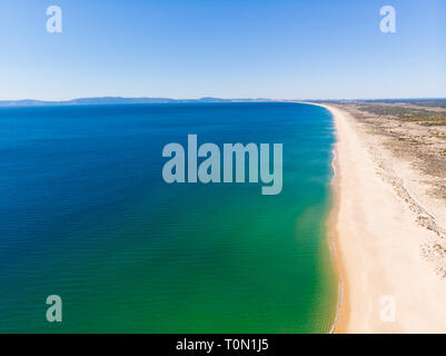 Vue aérienne de la plage de Carvalhal Comporta, Portugal Banque D'Images