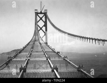 États-unis, Californie, San Francisco, la construction de la bay bridge, 1935 Banque D'Images