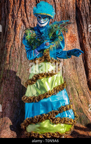 Femme habillé pour le carnaval d'Annecy, Haute-Savoie, France Banque D'Images