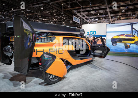 Voiture volante, PAL-V, de l'Automobile de Genève, Genève, Suisse Banque D'Images