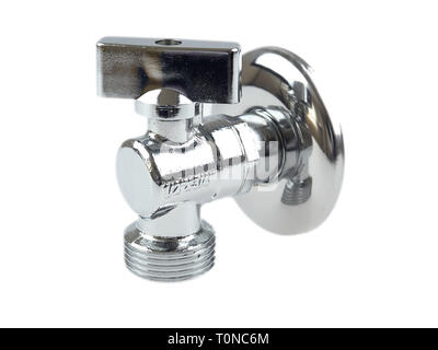 Un robinet d'eau ou robinet pour lave-linge, isolated on white Banque D'Images