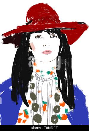 Modèle de mode Gucci sur la piste en 2019. À partir de la collection printemps été. Podium girl Banque D'Images