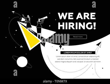 Nous sommes embauche - illustration colorée de style design plat Illustration de Vecteur