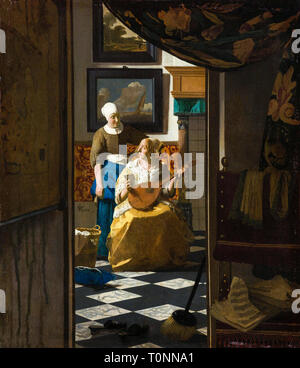 Johannes Vermeer, la lettre d'amour, peinture, vers 1669 Banque D'Images