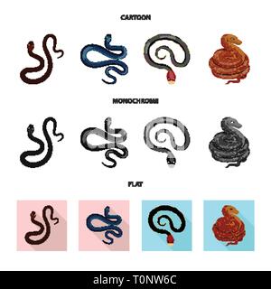 Amphibiens,serpent,la queue,,anaconda,corail,python,animal,rouge,cobra,Black,creeping,bleu,vert,blanc,chouette,tropiques,jungle,viper,vietnam,Chypre,menace menace,serpent,pharmacie,royal,mammifère,nature,danger,médecine,poison,,le mal,mal,bouchée,peau,reptiles,set,icône,,illustration,collection,isolé,design,graphisme,élément vecteur vecteurs,signer , Illustration de Vecteur