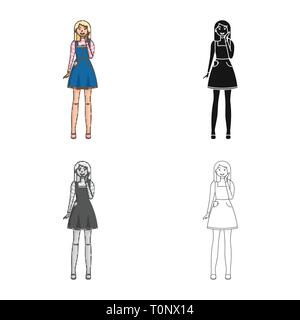 Objet isolé de la posture et de l'humeur signe. Collection de posture et symbole de l'action féminine pour le web. Illustration de Vecteur