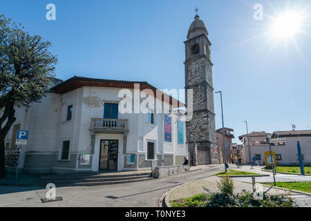 Udine, Frioul-Vénétie Julienne, Italie Veneziua. Le 20 mars 2019. l'ancien théâtre S. Giorgio est situé dans le centre historique d'Udine, à Borgo Grazzan Banque D'Images