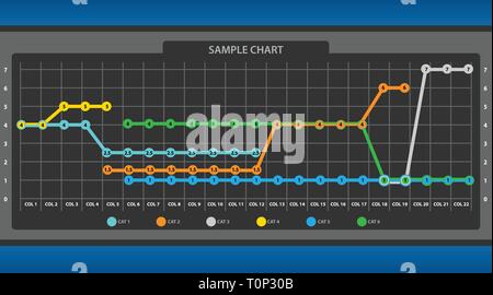 Point à l'autre ligne graphique graphique Infographie Vector Illustration Illustration de Vecteur