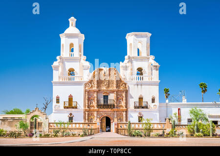 Tucson, Arizona, USA à Historique Mission San Xavier del Bac. Banque D'Images