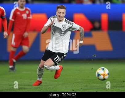 Wolfsburg, Allemagne. Mar 21, 2019. firo : 20.03.2019, Football, 2018/2019, Landerspiel : Équipe nationale : Allemagne - Serbie 1 : 1 simple action, Marco Reus | Conditions de crédit dans le monde entier : dpa/Alamy Live News Banque D'Images