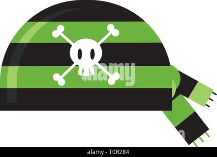 Bandana pirate avec tête de mort Illustration de Vecteur
