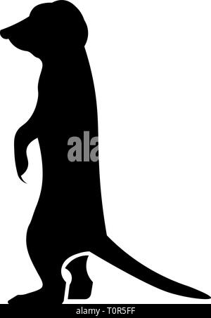Ce vecteur image montre un comité permanent de l'icône meerkat glyphe de conception. C'est isolé sur un fond blanc. Illustration de Vecteur