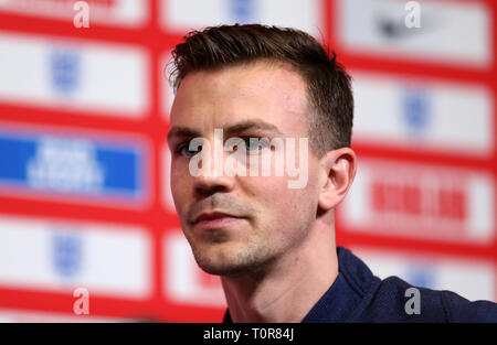 La République tchèque Vladimir Darida durant la conférence de presse au stade de Wembley, Londres. Banque D'Images