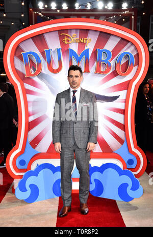 Colin Farrell à la première européenne de Dumbo tenue au Curzon Mayfair, Londres. Banque D'Images