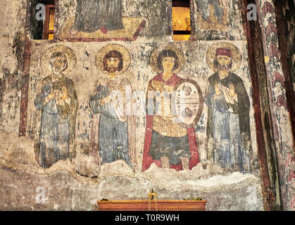 Photo & image de Vardzia cave médiévale Eglise de la Dormition secco intérieur peintures, une partie de la grotte ville et monastère de Vardzia, Erusheti Mo Banque D'Images