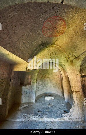 Photos et images d'Komurlu intérieur de l'Église, 9e siècle, le monastère Vadisi Vallée, anastır «Vadisi", de la vallée d'Ihlara, Guzelyurt Aksaray , Banque D'Images