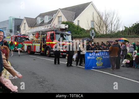 Tullyleague Tullyleague Brass Band et Fire Service Banque D'Images