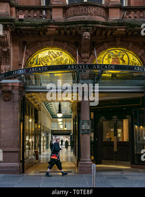 Entrée de l'Argyll Arcade, Buchanan Street, Glasgow, Scotland, UK Banque D'Images