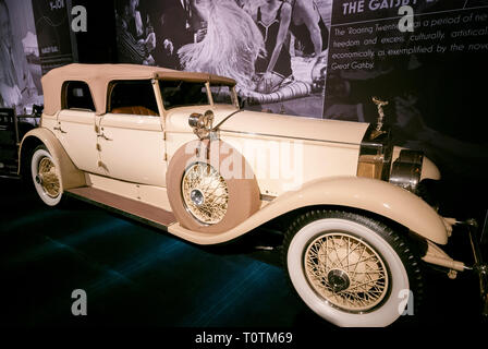 Une Rolls-Royce Phantom 1929 1 personnalisée par le constructeur automobile britannique à Springfield Massachusetts pour Jack L. Warner co-responsable de Warner Brothers Studios. Banque D'Images