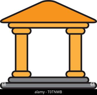 Bâtiment, pilier, icône de la loi Illustration de Vecteur