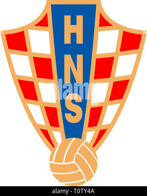 Logo de la Fédération de football croate Hrvatski nogometri savez SNPD et l'équipe nationale - la Croatie. Banque D'Images