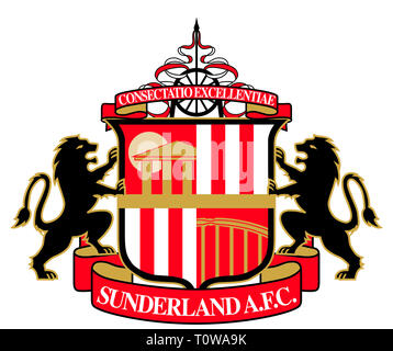 Logo de l'équipe Anglaise de Football Association Football Club de Sunderland AFC - Royaume-Uni. Banque D'Images