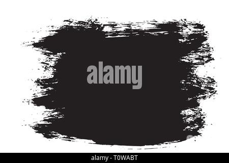 Grunge pinceau dessiné à la main blanche. L'encre noire de scénario coup de pinceau. La peinture historique haut détail. Élément de design, fort sale, cadre pour le texte. Panneaux o Illustration de Vecteur
