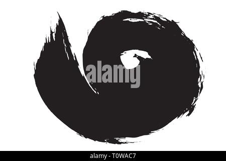 Grunge pinceau dessiné à la main blanche. L'encre noire de scénario coup de pinceau. La peinture historique haut détail. Élément de design, fort sale, cadre pour le texte. Panneaux o Illustration de Vecteur