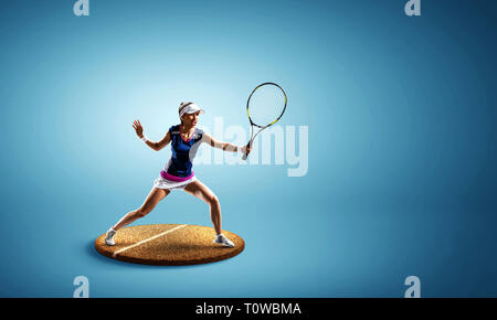 Grand joueur de tennis. Technique mixte Banque D'Images