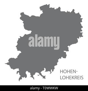 Carte du comté de Hohenlohekreis Baden Württemberg Allemagne Illustration de Vecteur