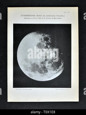 1894 Muller Astronomie Photo de la lune à travers un télescope de l'Observatoire du Mont Hamilton le 29 juin 1890 Banque D'Images