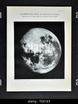 1894 Muller Astronomie Photo de la lune à travers un télescope de l'Observatoire du Mont Hamilton le 29 juin 1890 Banque D'Images