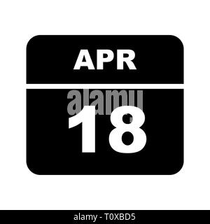 18 avril, date à un seul jour calendrier Banque D'Images