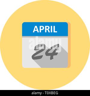 24 avril Date sur un seul jour calendrier Banque D'Images