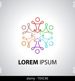 Le travail d'équipe de sécurité social les gens vector image icône Illustration de Vecteur