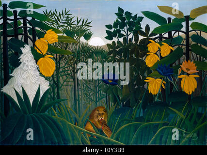 Henri Rousseau, le repas du Lion, jungle peinture, 1907 Banque D'Images