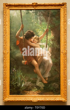 Tableau Printemps De Pierre-Auguste Cot - Toile Sur Cadre Prêt à Accrocher