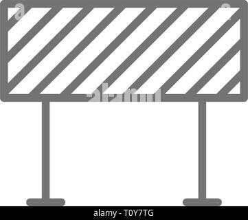 Barrière routière, barrage routier, l'icône de la ligne de démarcation. Isolé sur fond blanc Illustration de Vecteur