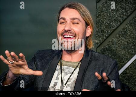 Berlin, Deutschland. Mar 21, 2019. 21.03.2019, star le violoniste David Garrett présente son nouveau crossover tour UNLIMITED - Greatest Hits au 260 degrés bar à Berlin, avec lequel il se produira dans la capitale. Portrait du musicien. Utilisation dans le monde entier | Credit : dpa/Alamy Live News Banque D'Images