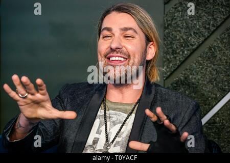 Berlin, Deutschland. Mar 21, 2019. 21.03.2019, star le violoniste David Garrett présente son nouveau crossover tour UNLIMITED - Greatest Hits au 260 degrés bar à Berlin, avec lequel il se produira dans la capitale. Portrait du musicien. Utilisation dans le monde entier | Credit : dpa/Alamy Live News Banque D'Images