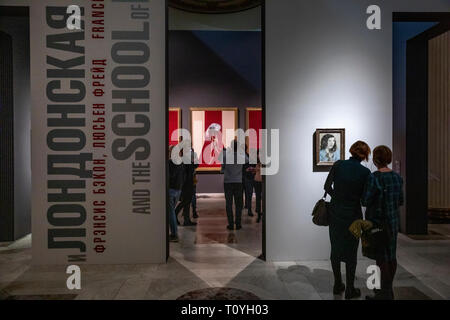 Moscou, Russie. 22 Mar 2019. Pouchkine le Musée des beaux-arts de Montréal présente l'exposition "Francis Bacon, Lucian Freud, et l'École de Londres." à Moscou, Russie. Les œuvres fournies par la Tate Gallery, Londres. Banque D'Images