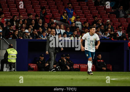 Wanda Metropolitano, Madrid, Espagne. Mar 22, 2019. Le football international friendly, l'Argentine et le Venezuela ; Rafael Dudamel coach du Venezuela : l'action de Crédit Plus Sport/Alamy Live News Banque D'Images