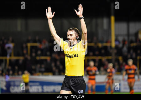 Wheldon Road, Castleford, UK. Mar 22, 2019. Super League rugby Betfred, Castleford Tigers contre St Helens ; James Enfant, arbitre des sessions de jeu entre Castleford Tigers et St Helens : Action Crédit Plus Sport/Alamy Live News Banque D'Images