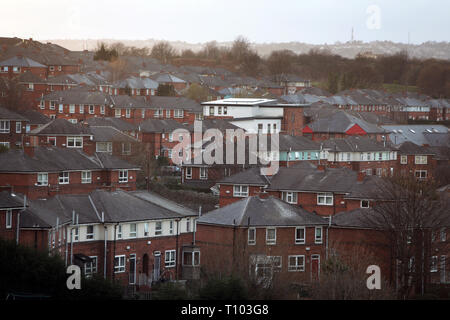 Le logement social Sheffield, Royaume-Uni. Le Manor Park. Banque D'Images