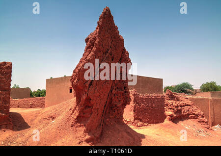 Ruines de l'ancien mur de la ville de Zinder, Niger Banque D'Images