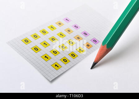 Exemple de la conversion de nombres de système de numération binaire en décimal Banque D'Images