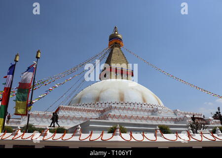 Boudhanath, aussi appelé le Khāsa Chaitya, UNESCO World Heritage Site, Katmandou, Népal Banque D'Images