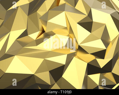 Le rendu 3D polygone faible or abstract background Banque D'Images