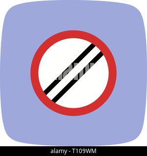 Illustration de la limite de vitesse l'icône nationale s'applique Banque D'Images