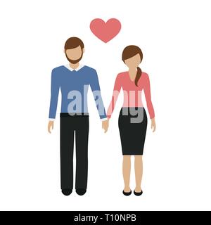 Couple amoureux de l'homme et de la femme personnage isolé sur fond blanc vector illustration EPS10 Illustration de Vecteur